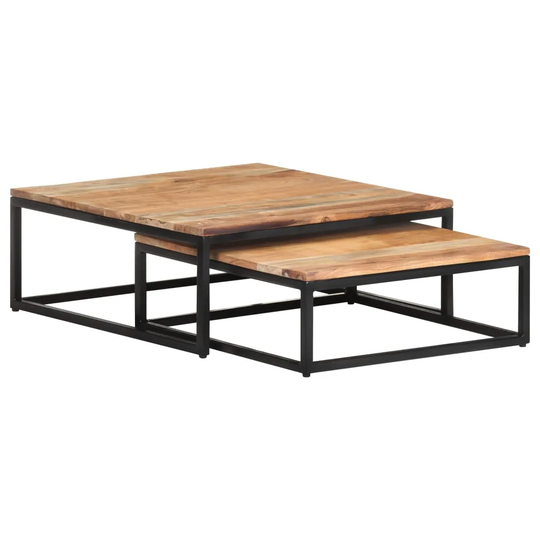 vidaXL Nesting Coffee Tables 2 pcs Solid Acacia Wood