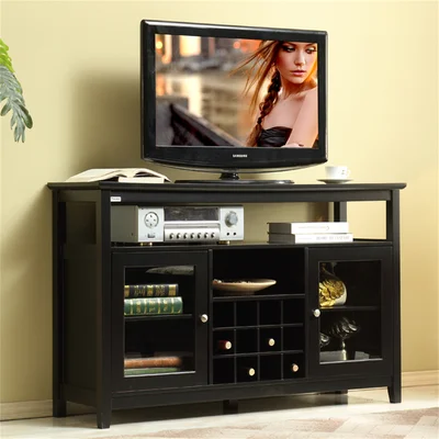 Sideboard, Dining Server Buffet Cabinet With Wine Rack, Black