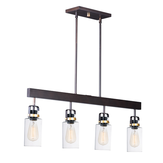 Magnolia 4-Light Linear Pendant - bronze / gold