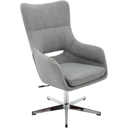 Hanover Carlton Wingback Stationary Office Chair in Gray with Adjustable Gas Lift Seating and Chrome base