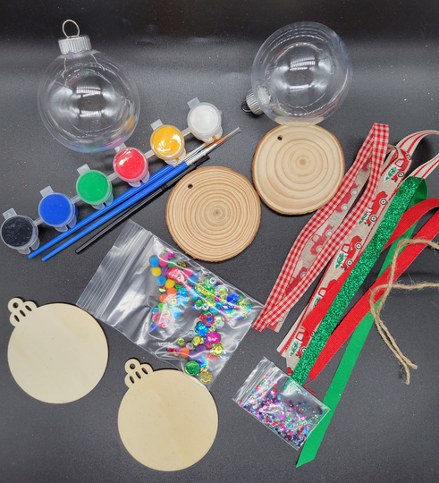 Deluxe Ornament Kit Set Of 6, Diy Ornament, Kid Ornament Kit, Christmas Gift, Craft, Home School Art Free Shipping