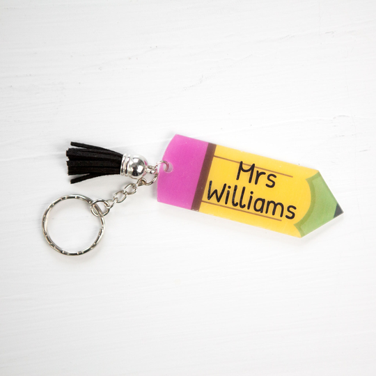 Personalized Teacher Name Keychain, Appreciation, Pencil Key Chain, School Time, Best Teacher, Christmas Gift, Fun