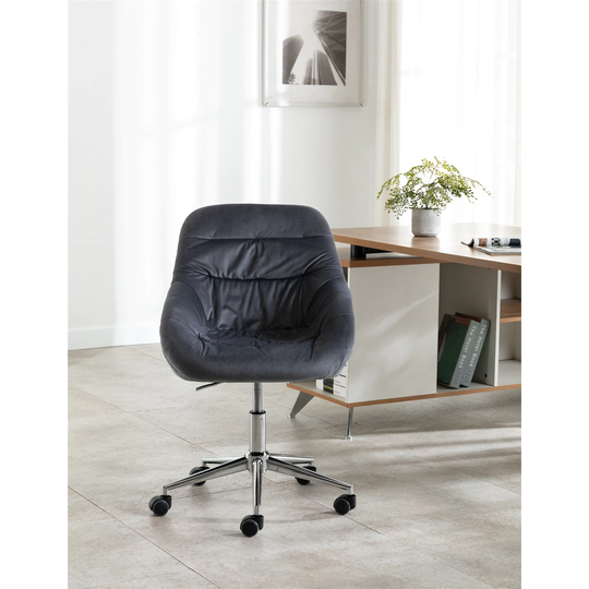 Fabric Upholstered Swivel Ergonomic Adjustable Height Homeoffice Task Chair