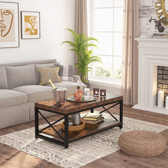 43" Coffee Table with Storage Cocktail Table Center Table Tea Table for Living Room