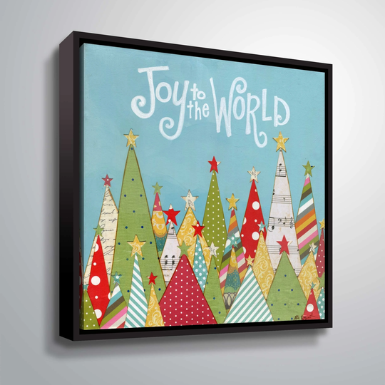 ArtWall Colorful Christmas Tree Gallery Wrapped Floater-framed Canvas