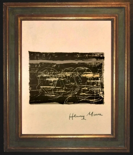 Henry Moore. 1958 Original Pencil Signed Lithograph. Gallery Coa