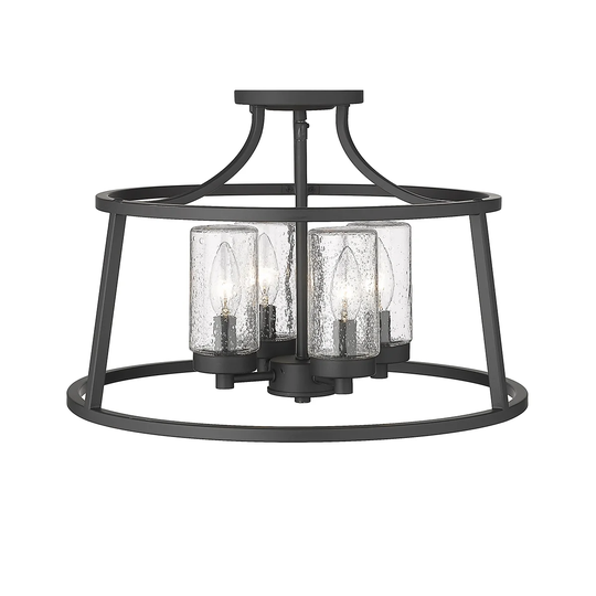 Millennium Lighting Errol 4 Light Semi-Flush with Clear Glass Shades