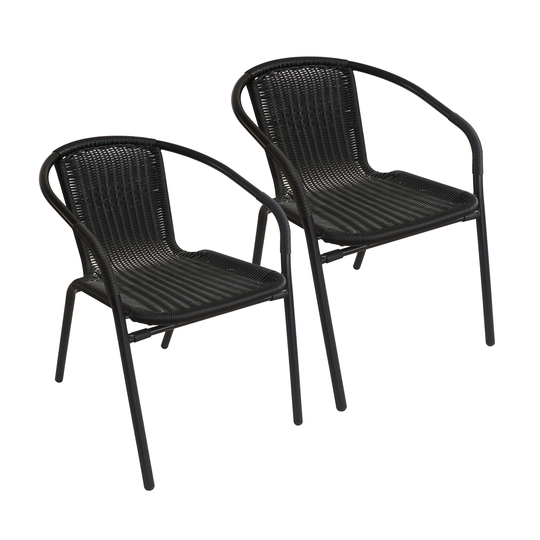 Porthos Home Riley Patio Chairs/Dining Chairs Set of 2, PVC and Metal