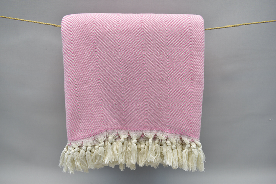 Pink Blanket, Turkish Bedspread, Sofa Cover, Soft Personalized Bachelorette Gifts 80 X 96 Inch, Mısır-Pike