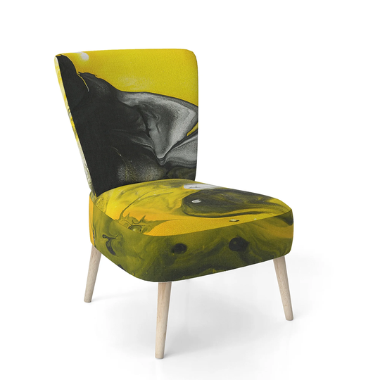 Designart 'Yellow, White and Black Marbled Acrylic' Upholstered Modern Accent Chair