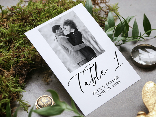 Custom Wedding Table Numbers With Photos | Physical Print Personalized Photo Simple Decor Tables 4x6