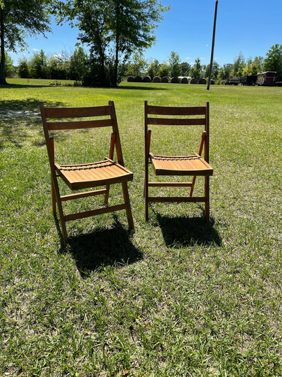 Vintage Folding Chairs, One Wood Chair, Camp Seat, Wooden Chair, Sports Portable Slat