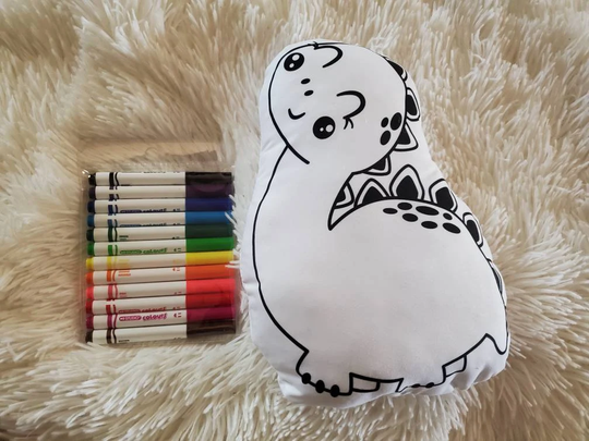 Dinosaur Plush Toy Coloring Set, Color Your Own Toy, Kids Activity, Party Favor
