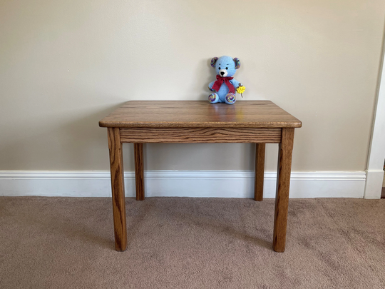 Children's Table 22"H Dark Oak - 30"L X 22"W Wood Kids Quality Furniture Play Grandkids Gift