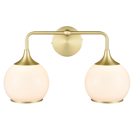 Light Society Lia 2-Light Vanity Light - Brushed Brass/Opal
