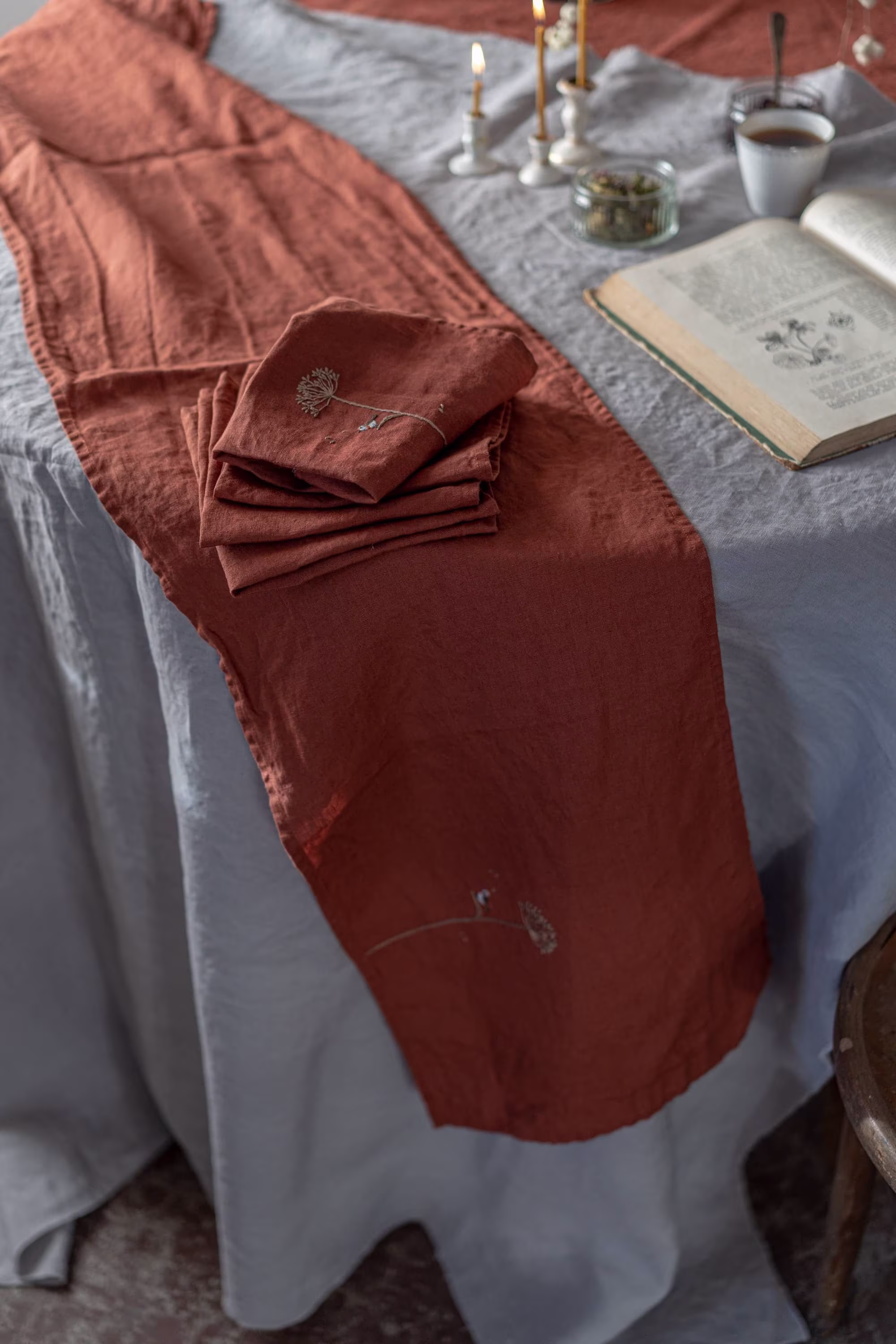 Linen Table Set | Optional Embroidery