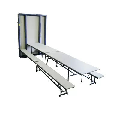 Mobile Space Saver Surface 168" x 64" Rectangular Bench Cafeteria Table