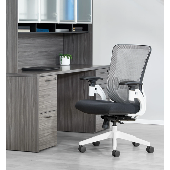 White Vertical Mesh Back Managers Chair
