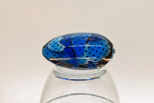 Diamond Painting Pen, Blue Topaz, White, Mesh Ribbon, See-Thru, Swirl, Egg Shaped Mini, Acrylic