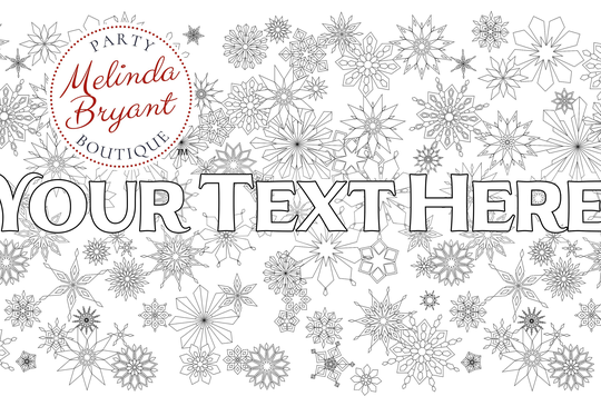 Snowflake Coloring Table Runner For Winter Or Princess Party/Giant Banner Kids Fun Holiday Decorations Children