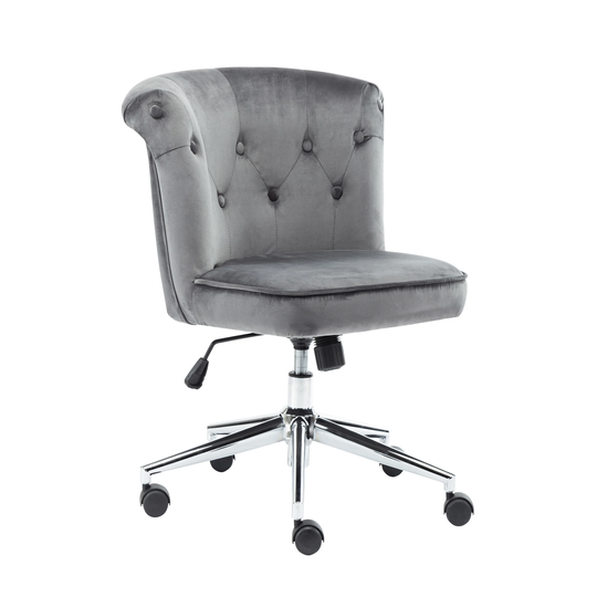 Porthos Home Quoba Tufted Velvet Office Chair, Castors and Footers Both Included