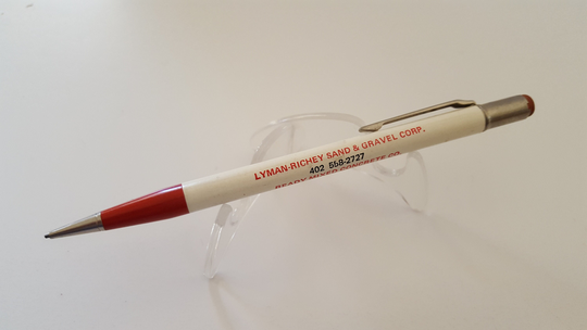 Vintage Circa 1960's Autopoint Mechanical Pencil Advertising For Lyman-Richey Sand & Gravel Corp, Working Condition