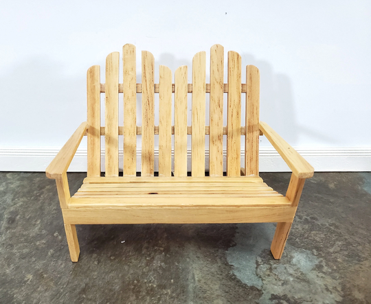 Dollhouse Adirondack Double Chair Loveseat Light Oak 112 Scale Miniature