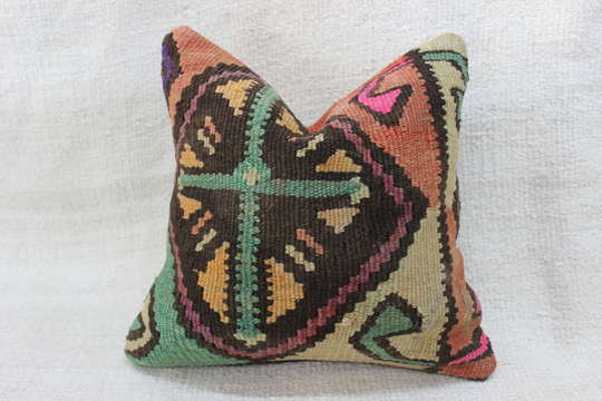 Sofa Cushion, Throw Pillow Cover, 12 Inch, Boho Vintage Pillow, Retro Handmade Room Decor