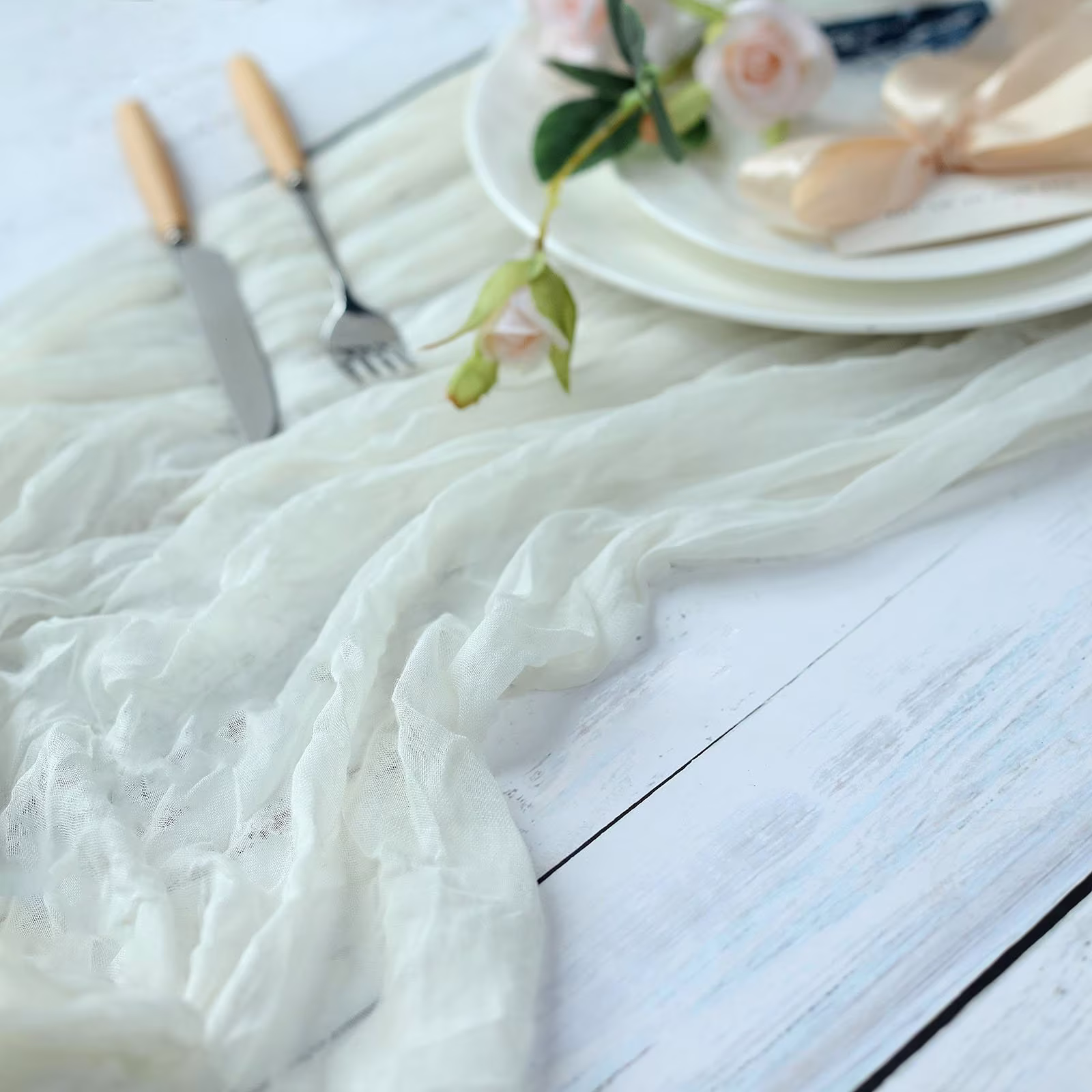 White Gauze Table Runners, Cheesecloth Fabric Runners, Runner On Sale, Wedding Runners