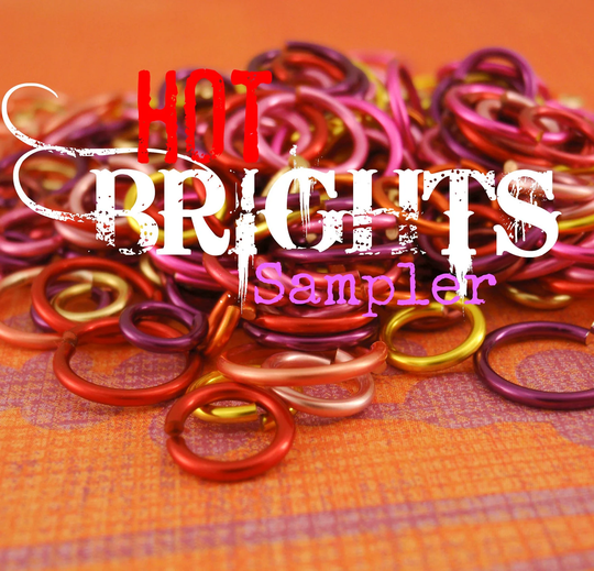 100 Hot Brights Colored Jump Ring Sample Package - You Choose Gauge & Diameter Best Quality Hand Crafted 100% Guarantee