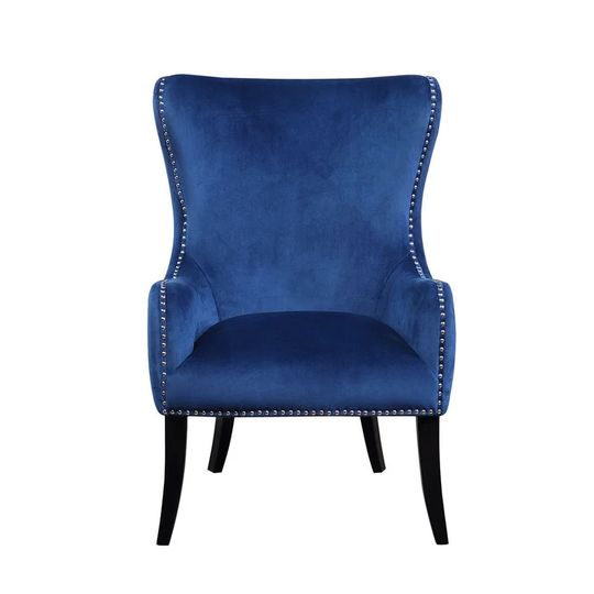 Best Master Furniture Back Tufted Velvet Upholstered Accent Chair with Nailhead Trim