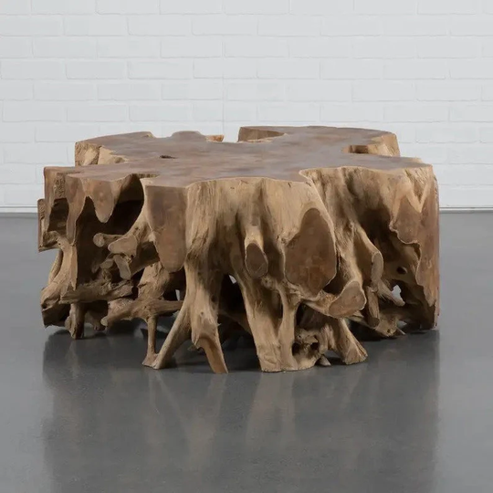 Round - Teak Root Coffee Table Tree Live Edge End Side Night Stand Living Room Furniture