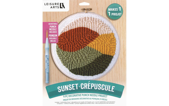 Leisure Arts Sunset Punch Needle Kit 8"