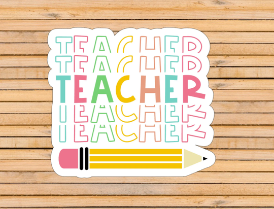 Teacher Sticker, Appreciation Gift, Back To School Number 2 Pencil, Trendy Stickers, Cool Cup Decals