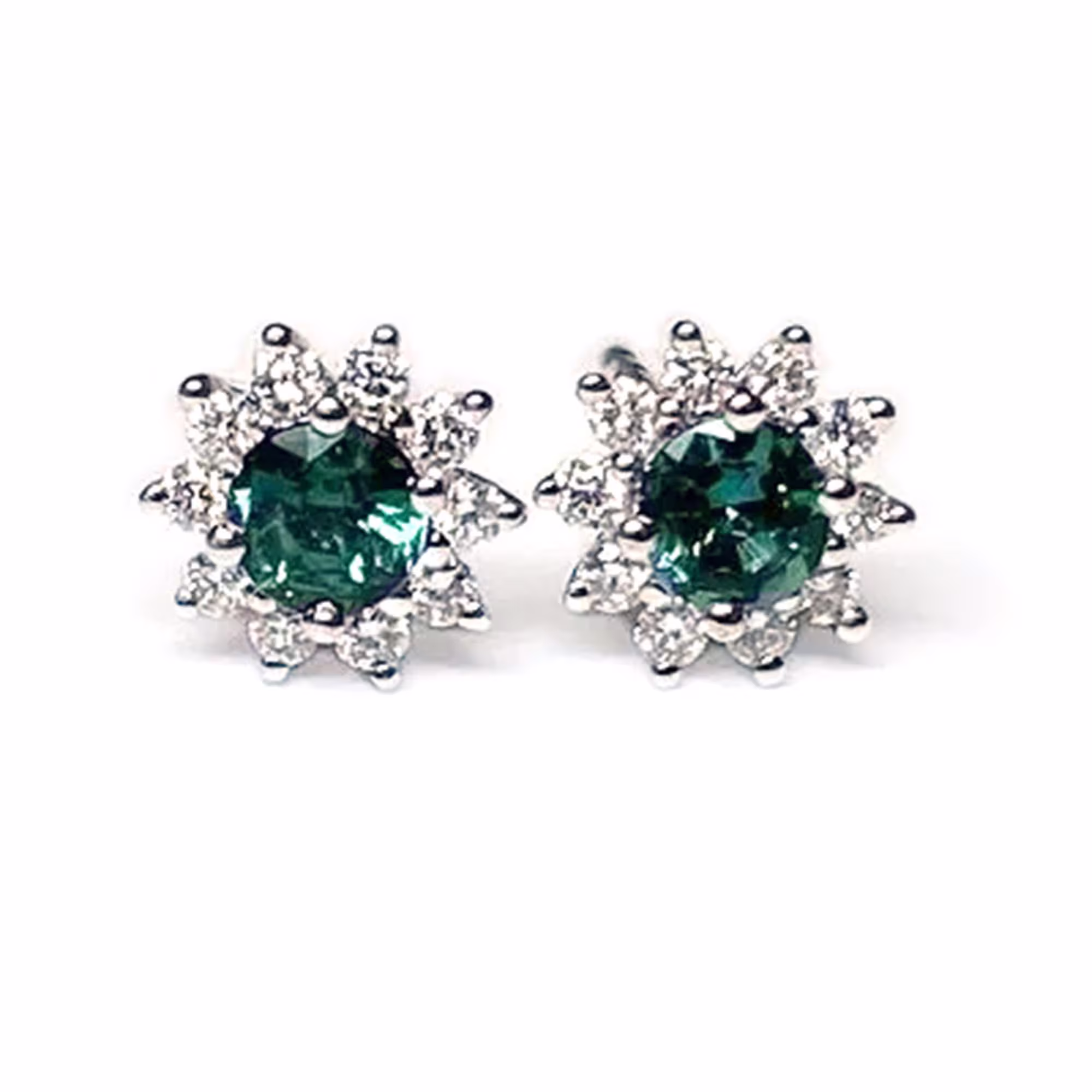0.65 Ctw Natural Color Change Alexandrite & Diamond Halo Earrings/Round Studs 7mm Solid 14K 18K Gold Birthday Gift June Birthstone