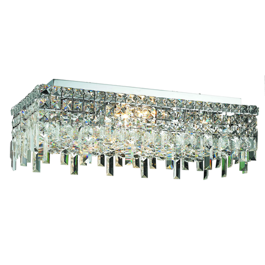 Elegant Lighting 6-light Chrome 24-inch Royal Cut Crystal Clear Flush Mount