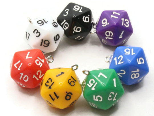 2 20mm Assorted Color Resin D20 20 Sided Dice Charms Pendants Jewelry Making Beading Supplies Beads Not Usable As Dice