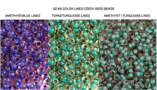 Size 8 Color Lined Amethyst Blue Turquoise Topaz Coral Golden Yellow Chocolate Czech Seed Beads Kumihimo Macrame Friendship Bracelet Beads