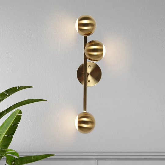 Modern 2/3/4-Light Gold Brass LED Bathroom Vanity Light Metal Wall Sconces