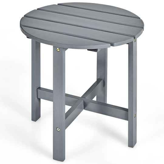 Round Patio Side Table Outdoor Bistro Table with Cruciform Structure