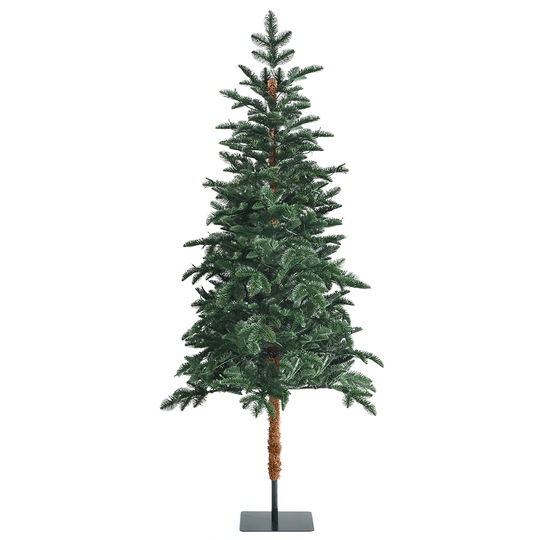 6ft Artificial Slim Pencil Christmas Tree Prelit Hinged Christmas Tree