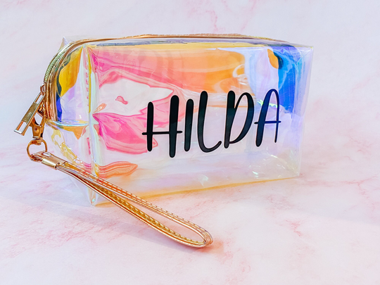 Flower Girl Pencil Bags 1Ct Holographic Bag Iridescent Personalized School Supply Cute Gift Ideas Gifts