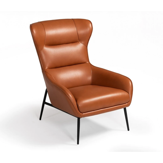Divani Casa Susan Modern Orange Leatherette Lounge Chair