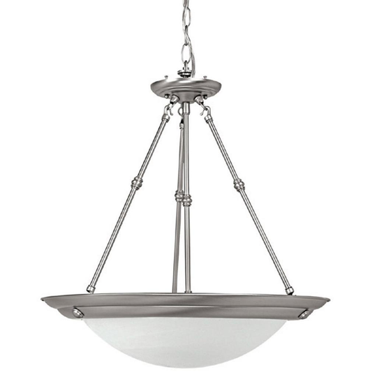 Transitional 3-light Matte Nickel Energy Saver Pendant