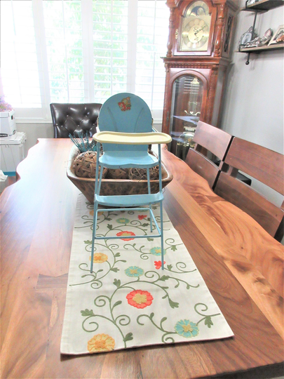 Antique Doll - High Chair - Accessories - Metal - Amsco-Decal Doll-E-Hichair - Mcm - 1950 - Toy