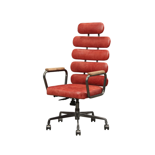 Office Chair in Antique Red Top Grain Leather