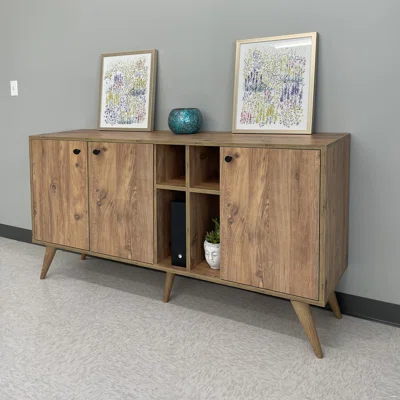 Florah 63'' Wide 3 Doors Sideboard Buffet Table Rustic Credenza Cabinet