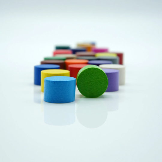 Wooden 15x10mm Medium Cylinder [24 Colors Options] Replacement Token To Board Games/Pnp