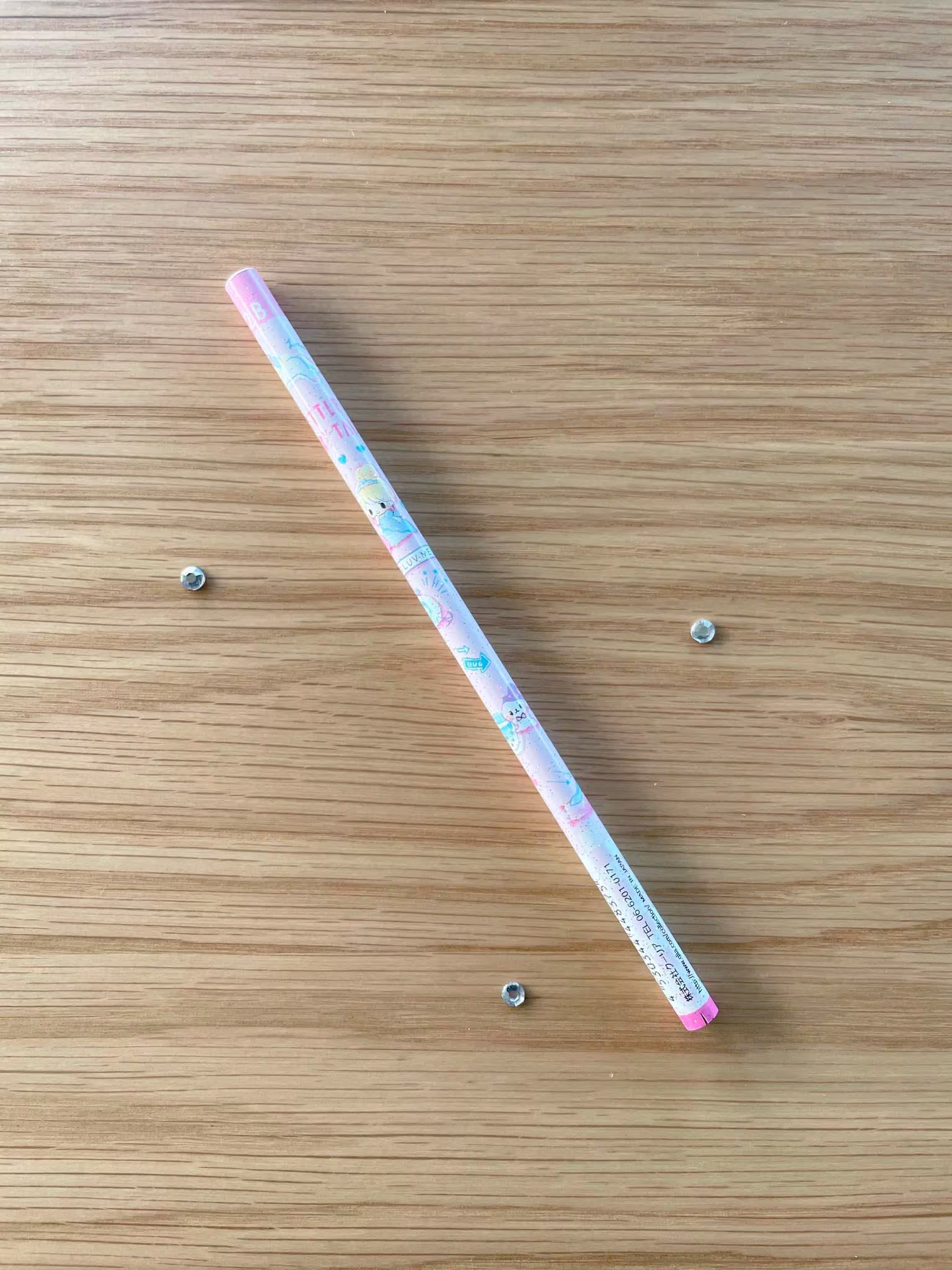 Wood Pencil - Pink Glitter Princess 1Pc