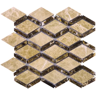 Emperador Natural Stone Grid Marble Look Mosaic Wall Tile